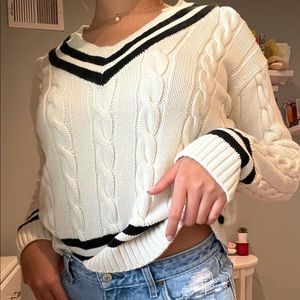 Ralph Lauren Polo Ivory and Black Knit Sweater